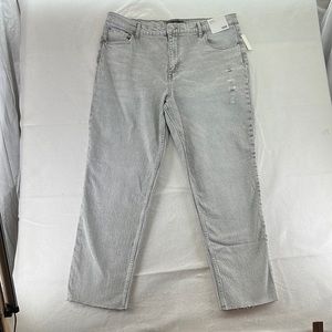 NWT Aeropostale Gray Jeans Mom Straight Leg Ankle High Rise Womens 18 Stretch